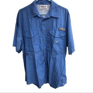 ❤️SOLD❤️COLUMBIA PFG MENS BLUE LARGE SHORT SLEEVE